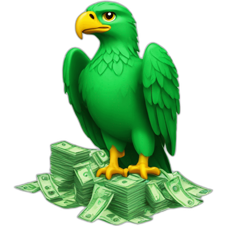 green eagle with money emoji