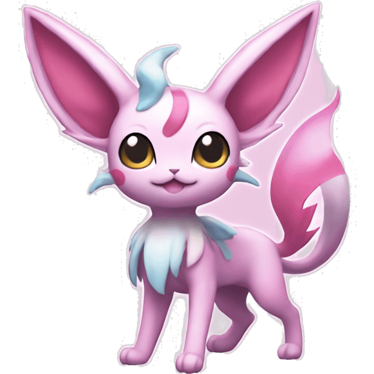 Kawaii Sylveon-Espeon-Pokémon full body emoji