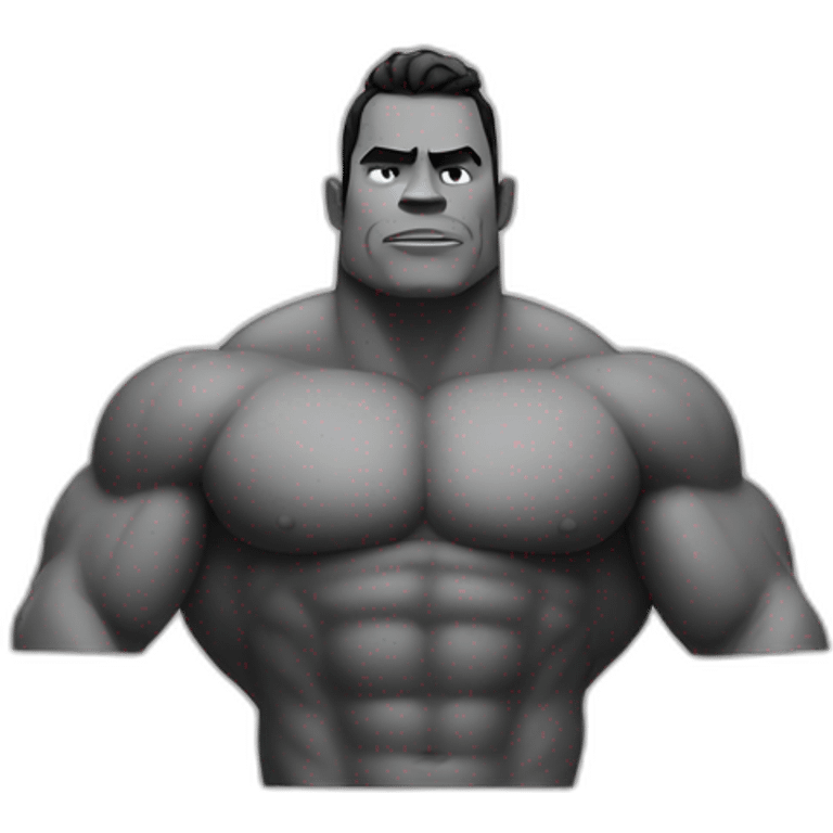 gigachad black and white muscle big chin emoji