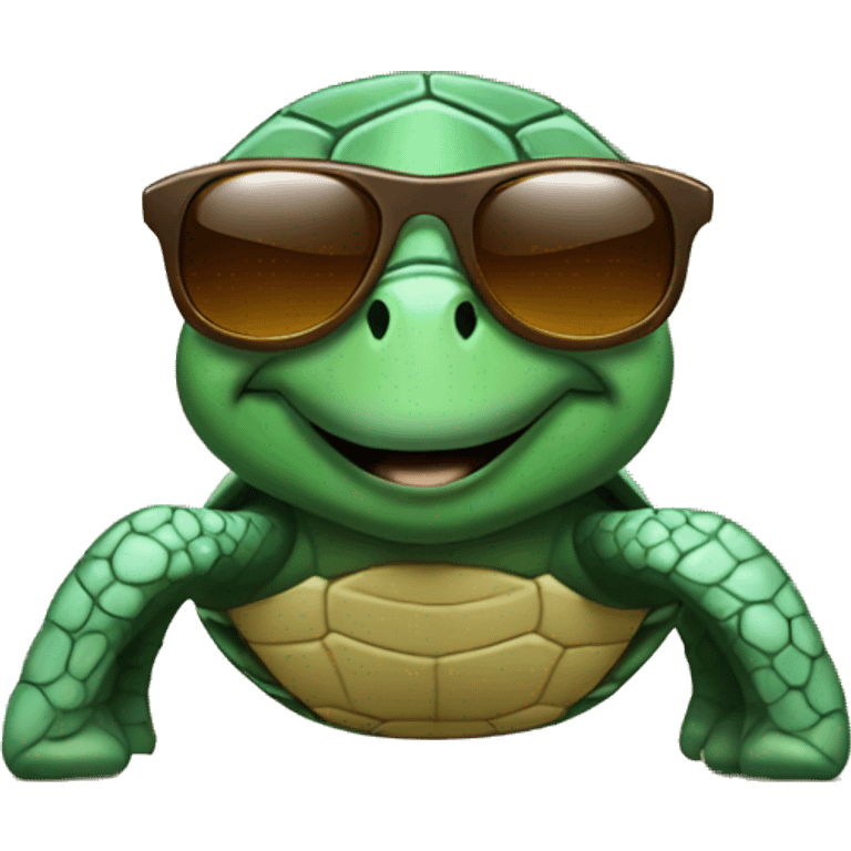 Turtle with sunglasses emoji