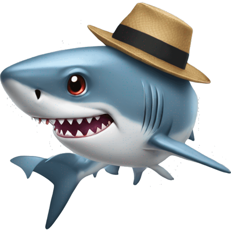 shark with a hat emoji