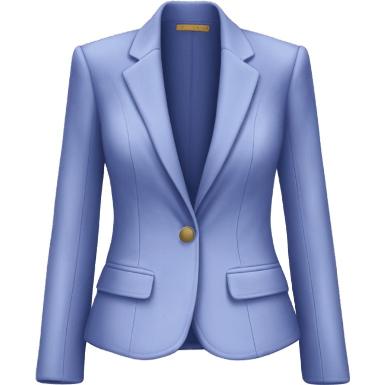 Realistic isolated feminine periwinkle velvet fashion open blazer. emoji