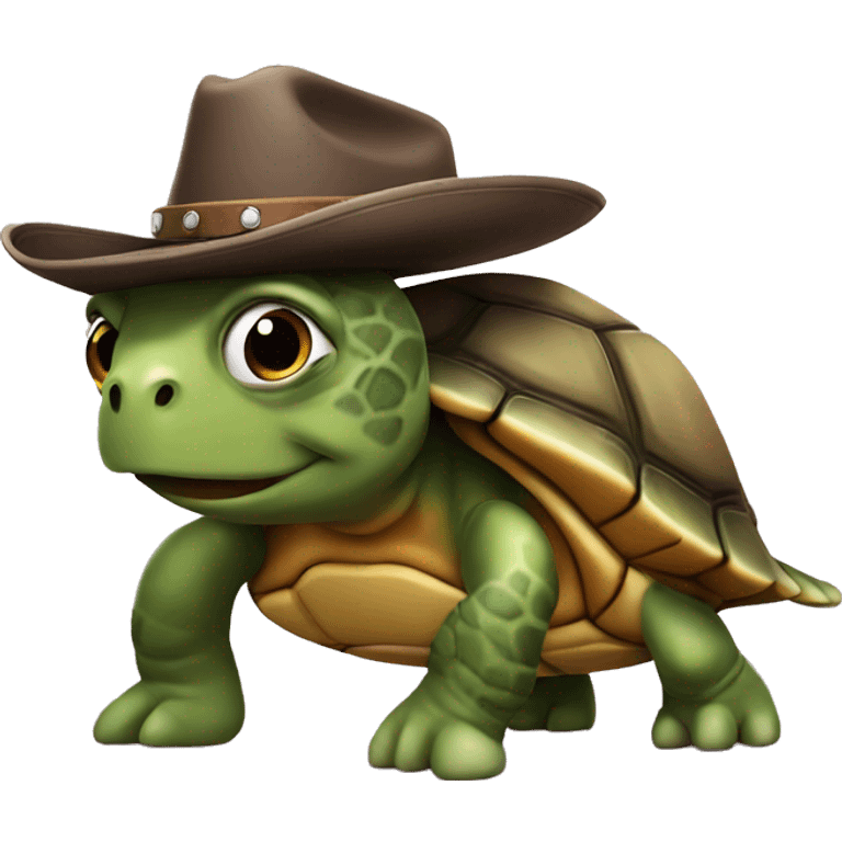 turtle wearing a cowboy hat emoji