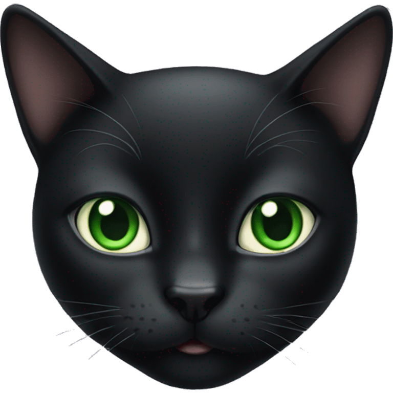 Black cat with green eyes emoji