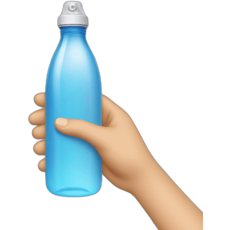 hand holding a water bottle emoji