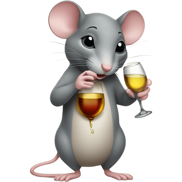 Mouse drinking wine  emoji