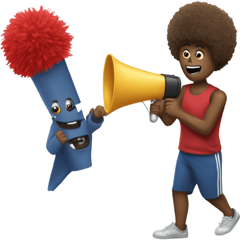 poms and megaphone emoji