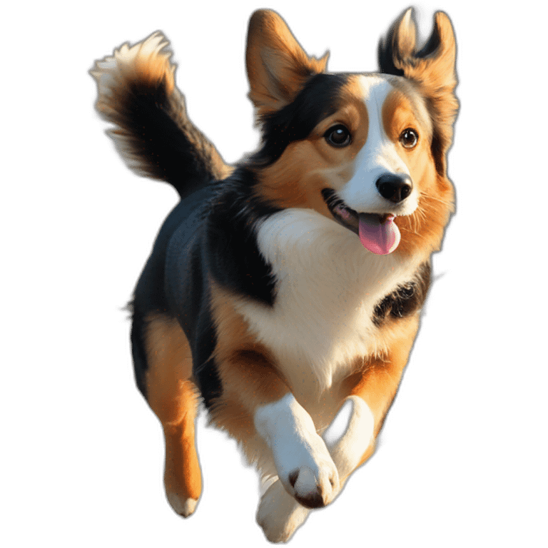 Duck tolling retriever corgi jump in water emoji