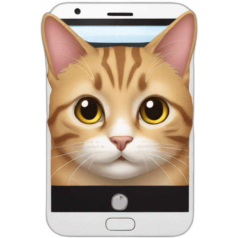 Cat on smartphone emoji