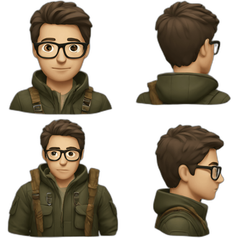 A hunter with glasses emoji