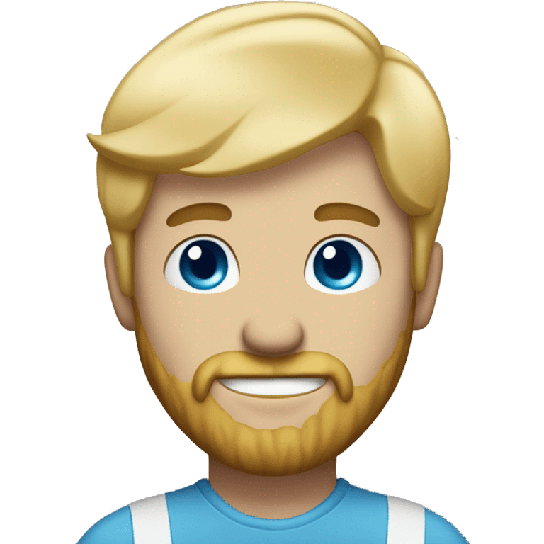 man with blonde hair, blue eyes, 3-day beard and a mischievous smile emoji