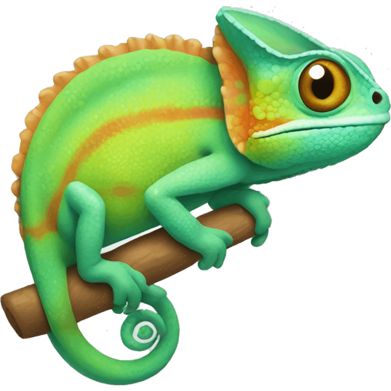 Chameleon with a bow emoji