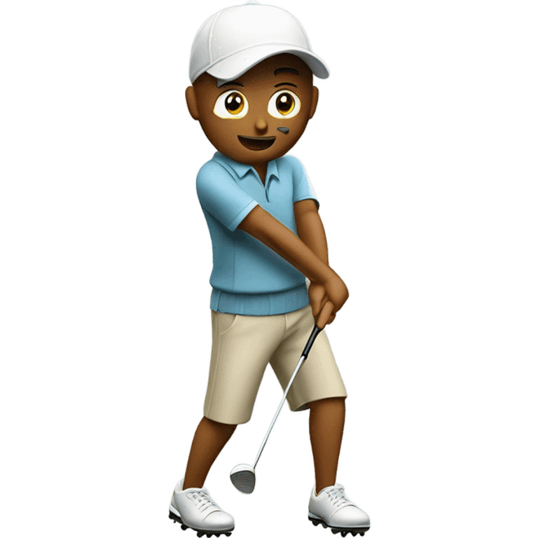 Golf player whiffin the ball emoji