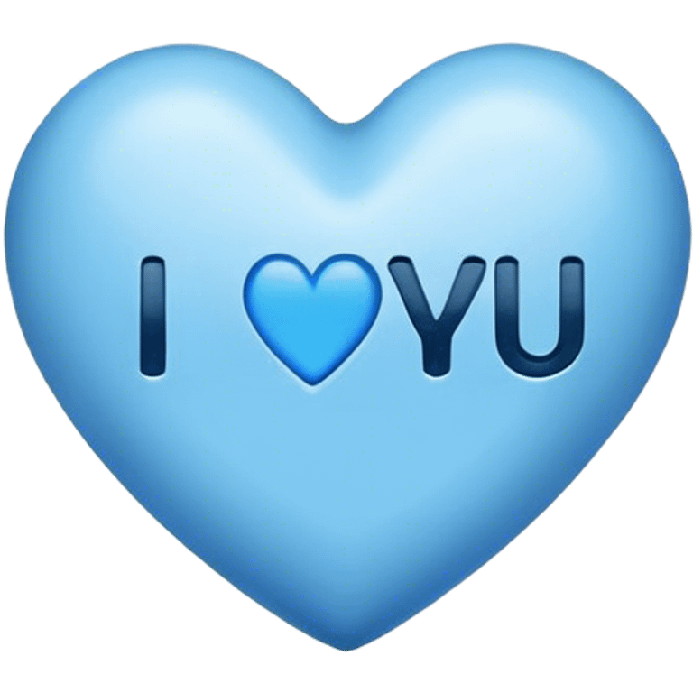 Blue heart with the words I Love You Ry in the middle  emoji