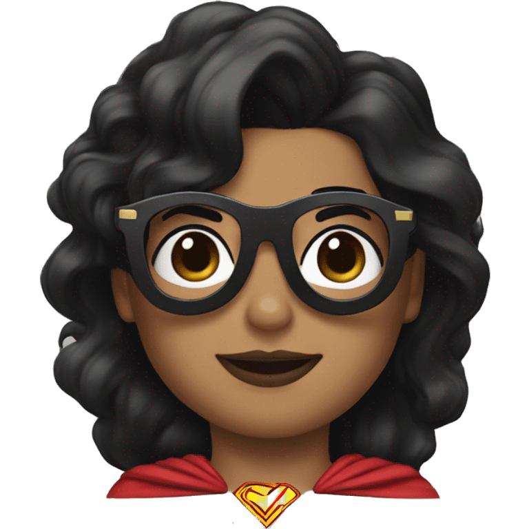 superman with glasses and black wonderwoman emoji