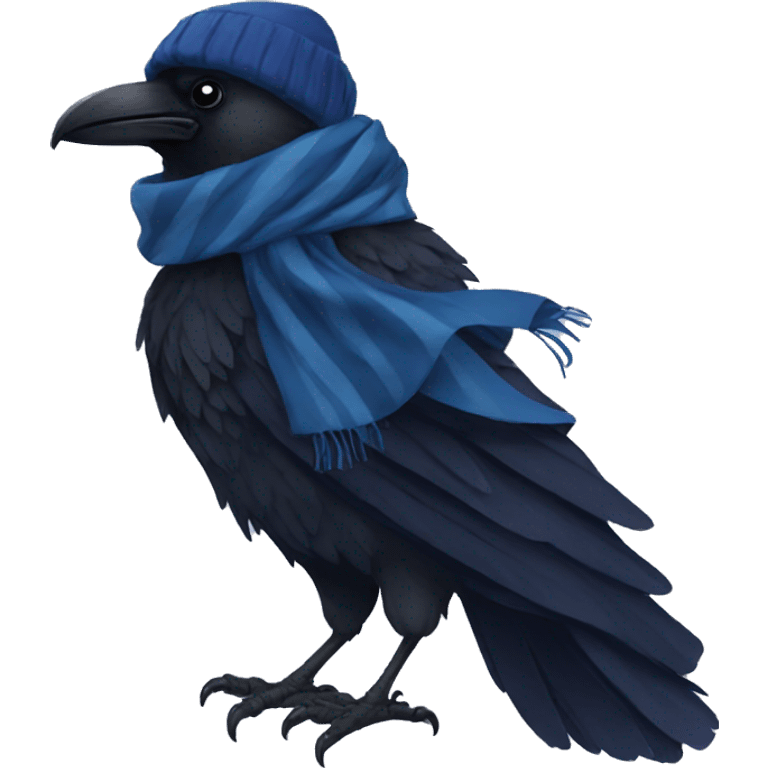 Ravenclaw raven with scarf hogwarts emoji