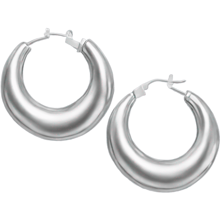 silver chunky hoop earrings emoji