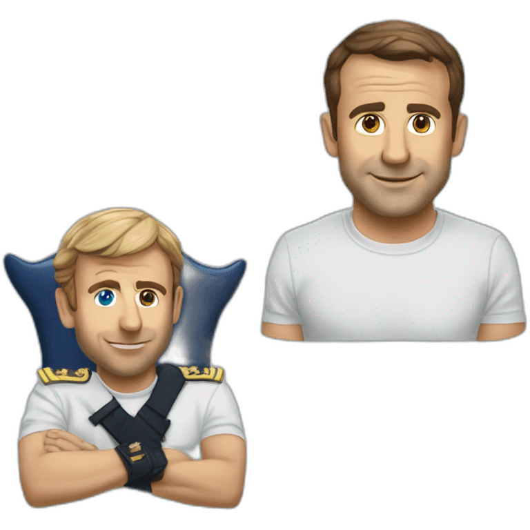 macron qui embrasse marine le peine avec un tee shirt i love marine emoji