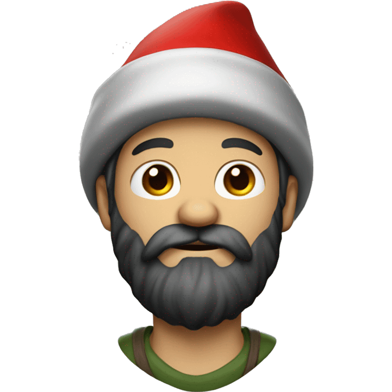 A white guy with a black beard wearing a red gnome hat emoji