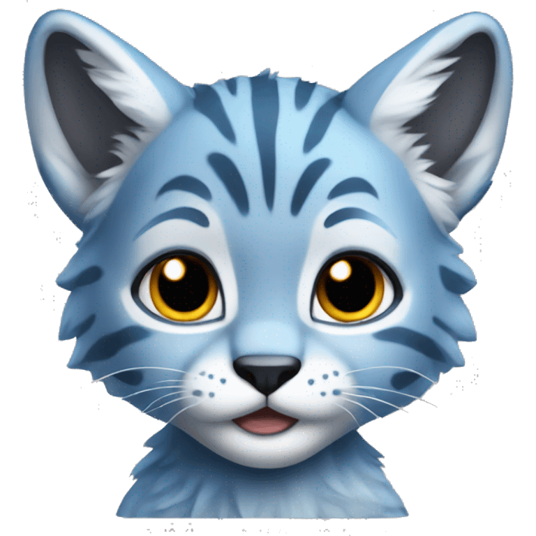 A blue lynx cub full body emoji