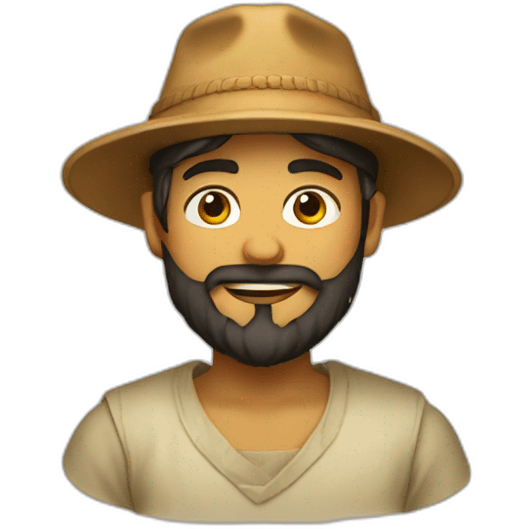 bearded boy wearing a papakha hat emoji