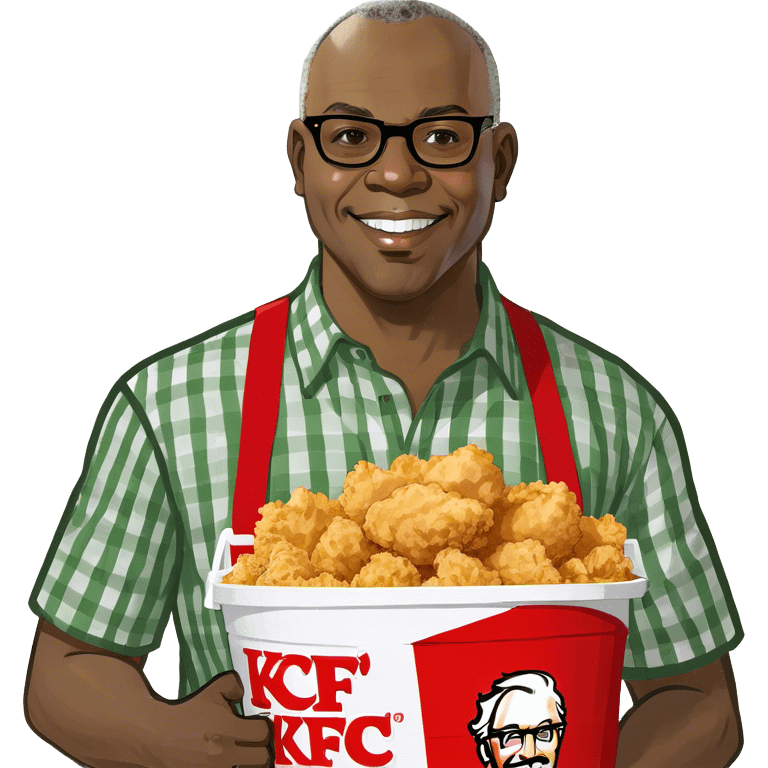 african american man holding kfc emoji