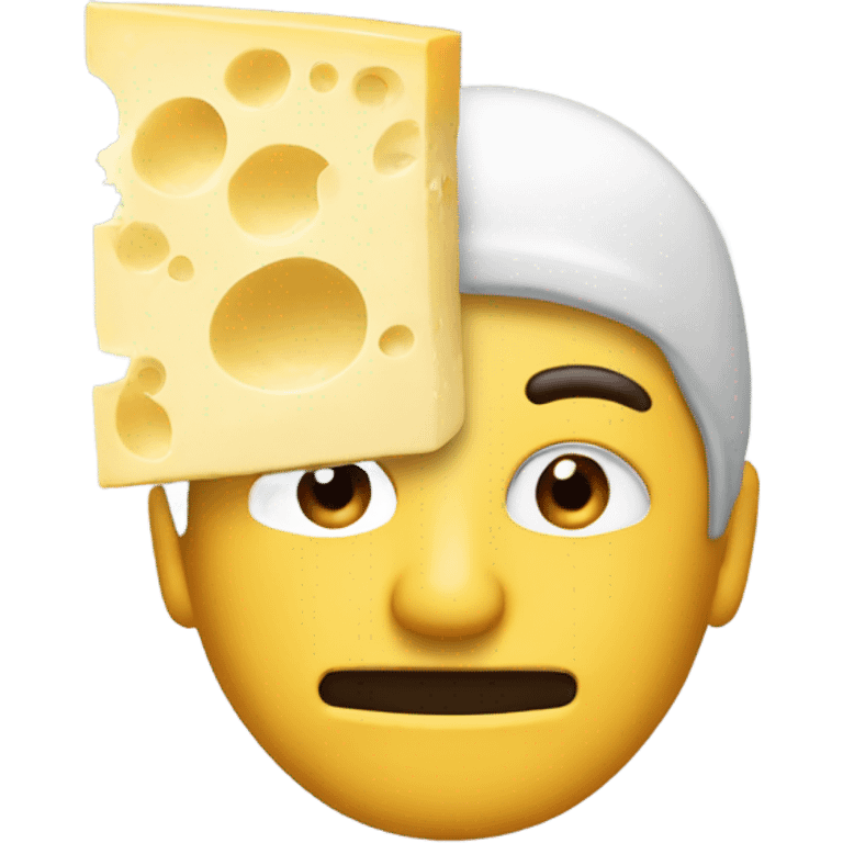 A man with a cheese mask on emoji