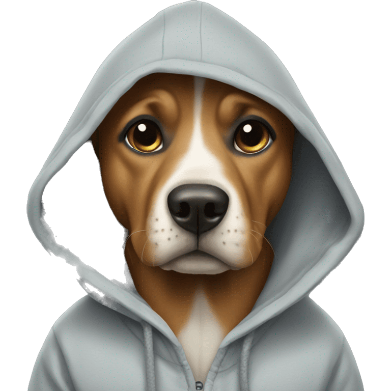 Dog wearing a hoodie emoji