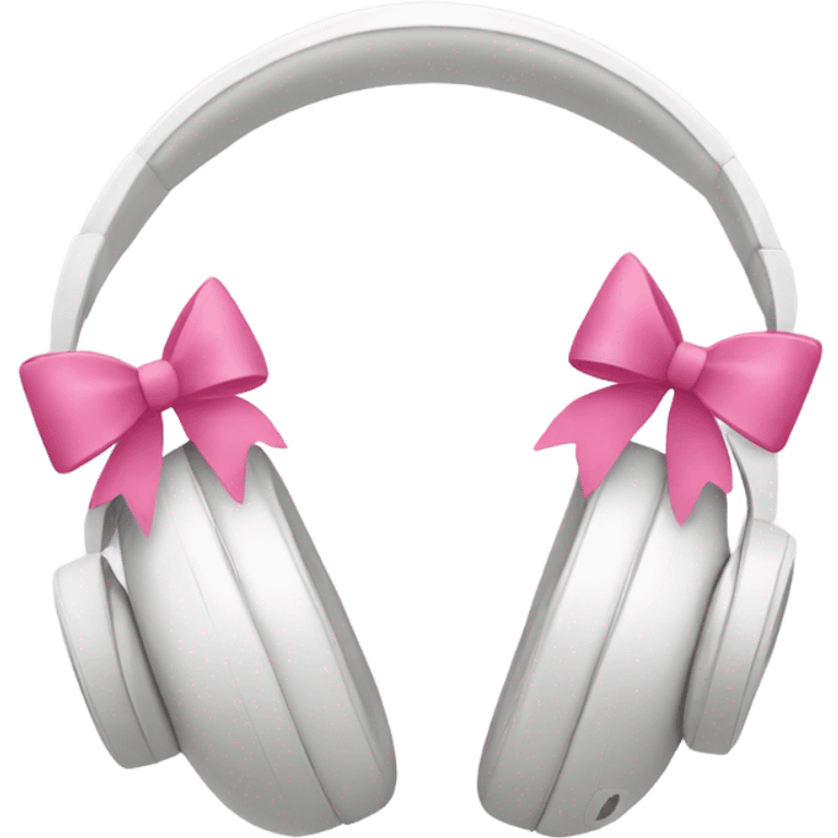 White headphones with pink bows emoji