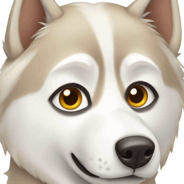 A tan and white husky emoji