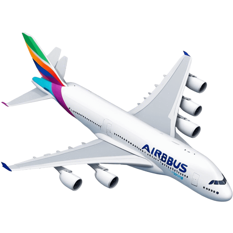 Airbus A380 - Airbus (Model Year: 2021) (Iconic colour: White with colorful tail) emoji