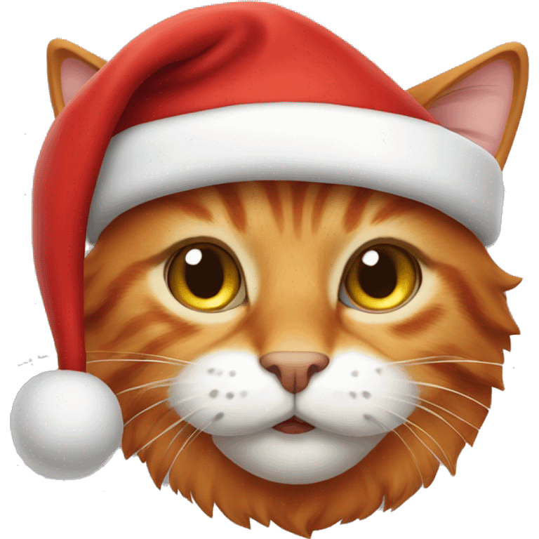 Redhead cat in a Santas hat emoji