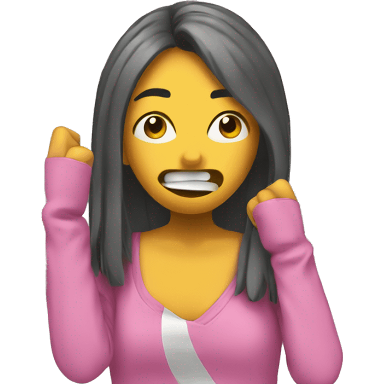 chica haciendo el DAB emoji