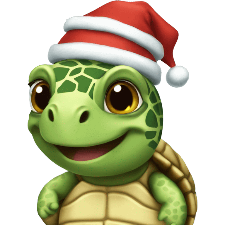 Turtle wearing Christmas pj emoji