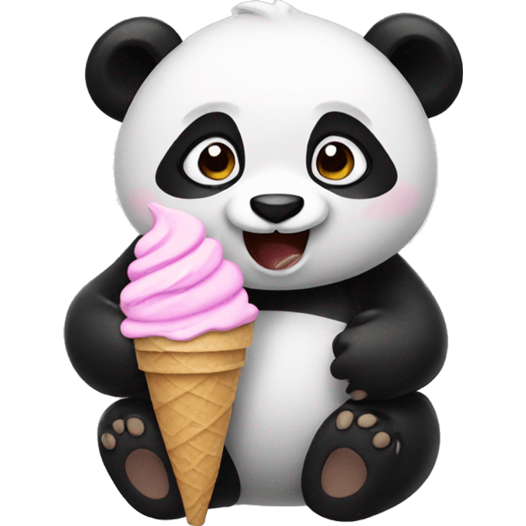 Panda eating ice cream emoji