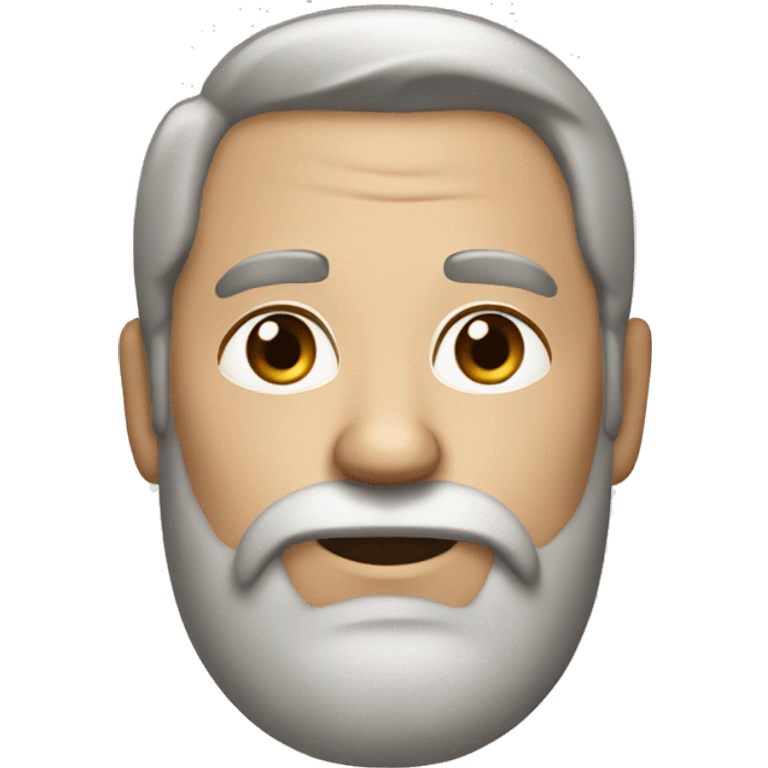 a bit older, beard a bit white, dark eyes and brown short  emoji