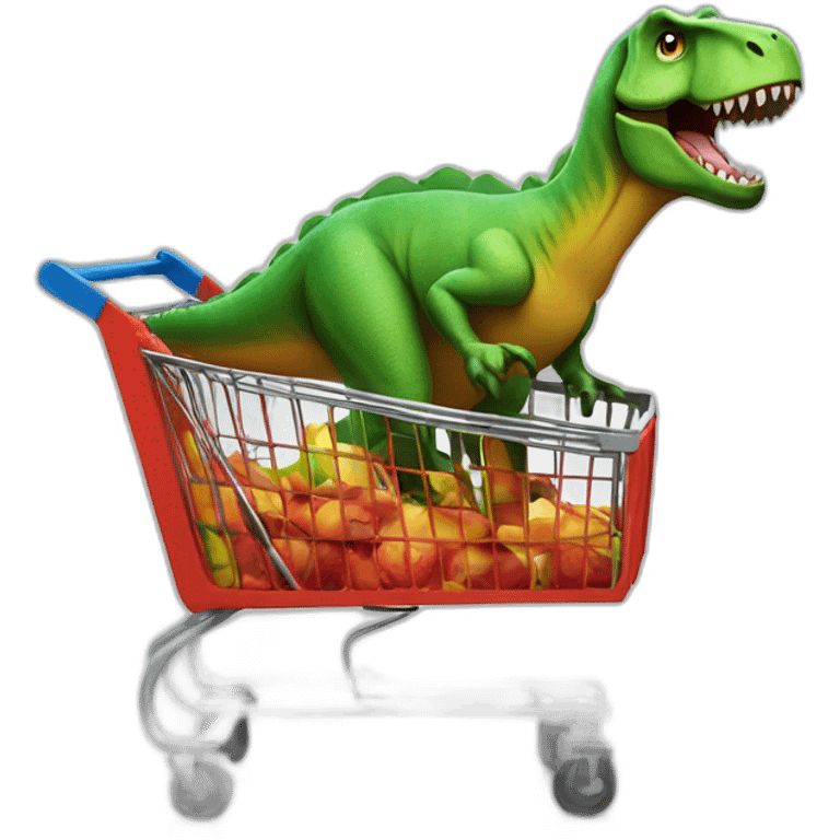 t-rex in a shopping cart  emoji