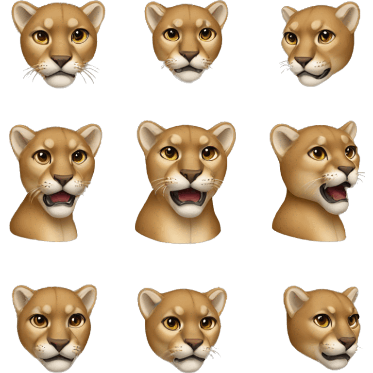 a mountain lion in the style of microsoft emojis emoji