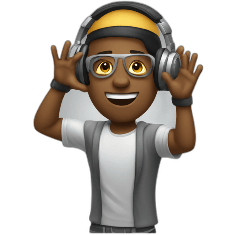 Dj with hands up emoji