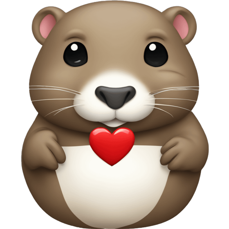 Cute Nutria animal haciendo un corazon patas emoji