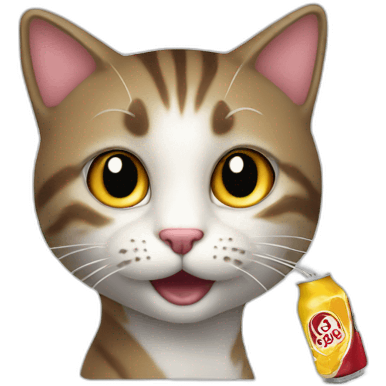 Un chat qui boit un soda  emoji