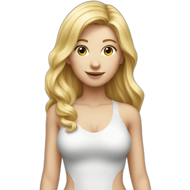 hyperrealistic caucasian blonde girl body emoji