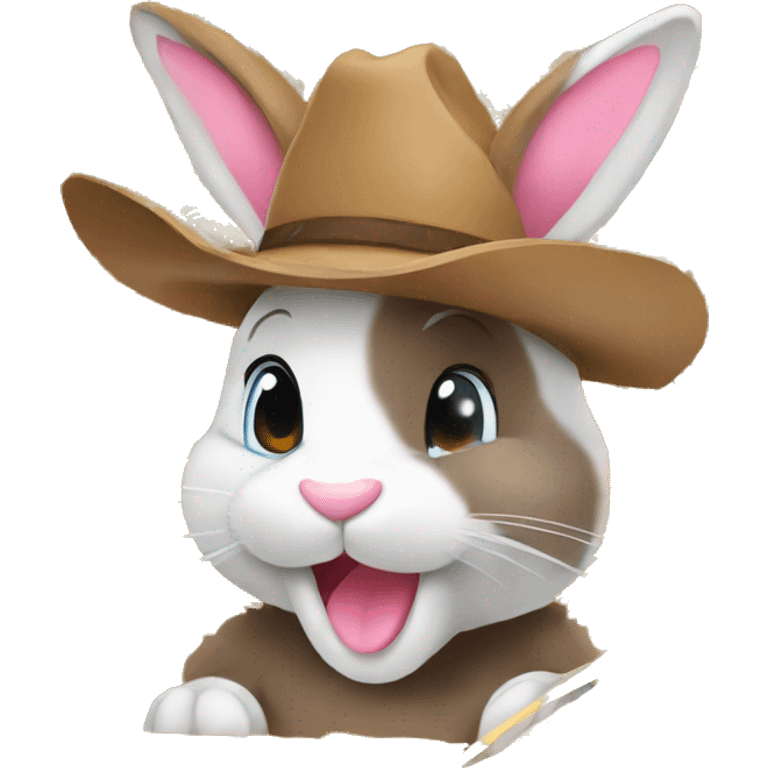 bunny in love with cowboy hay emoji