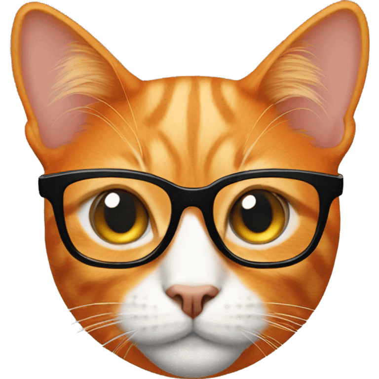 Orange cat wearing glasses  emoji