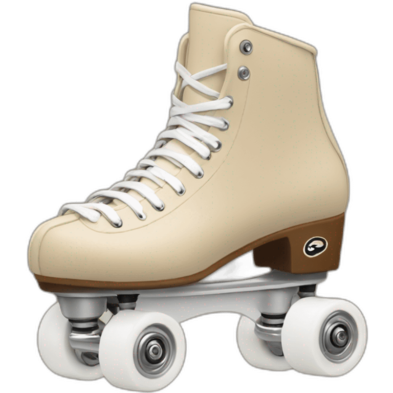 Beige Riedell rollerskate with jamplug and white wheels emoji