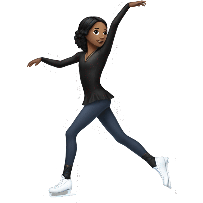 Figure skater white skin black hair emoji