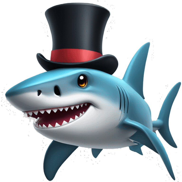 Shark with a top hat emoji