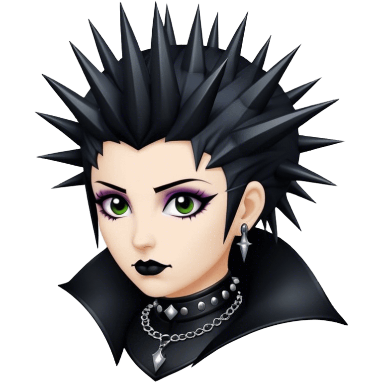 goth renaissance woman with spiked collar emoji