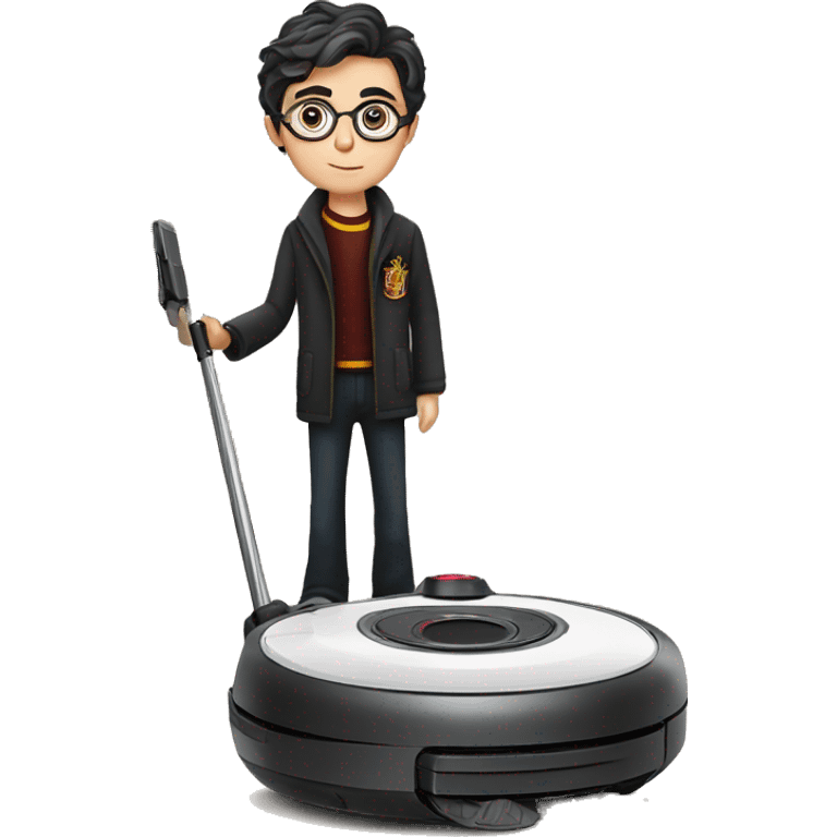 Harry potter using a robot vacuum emoji