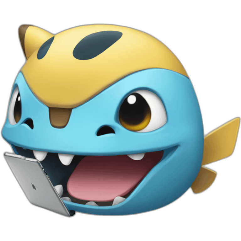 Pokemon with ipad emoji